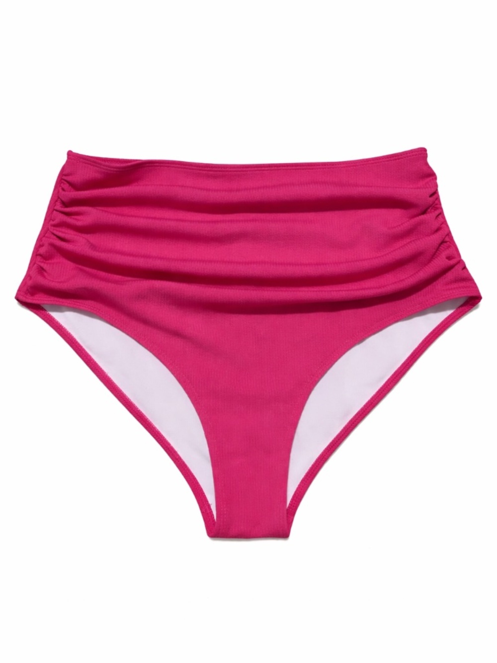 4/$20➡️ Fuchsia Ribbed High-Waist Ruched Bikini Bottom – Size 0X EUC